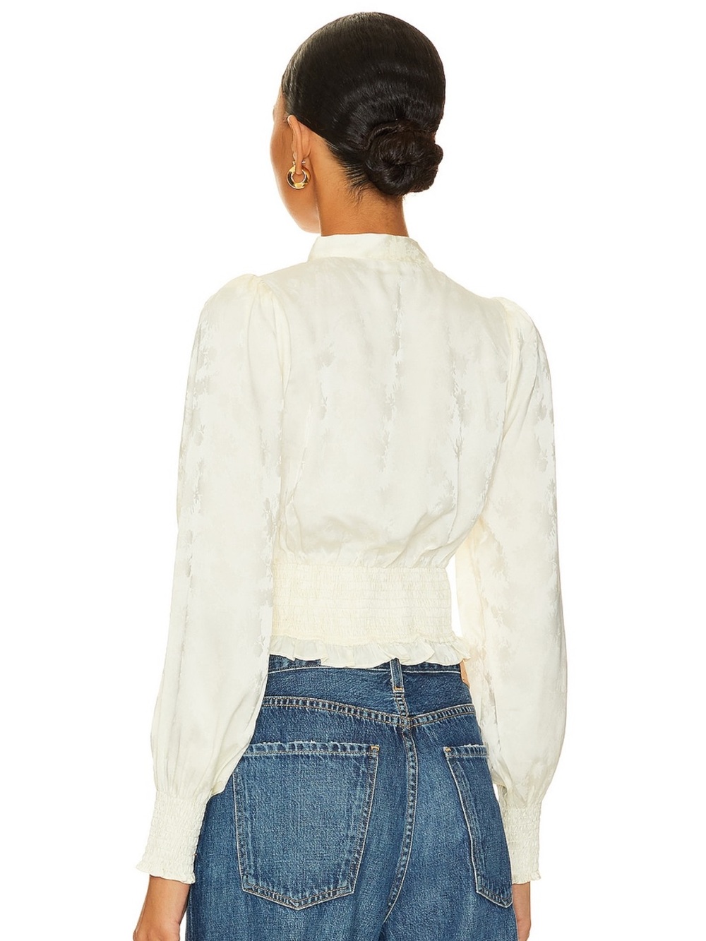 Heartloom Ivory Tie-Neck Corset Blouse - Picture 3 of 3